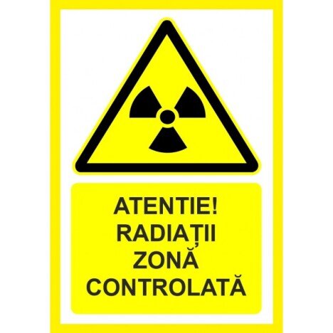 Placuta atentie radiatii zona controlata